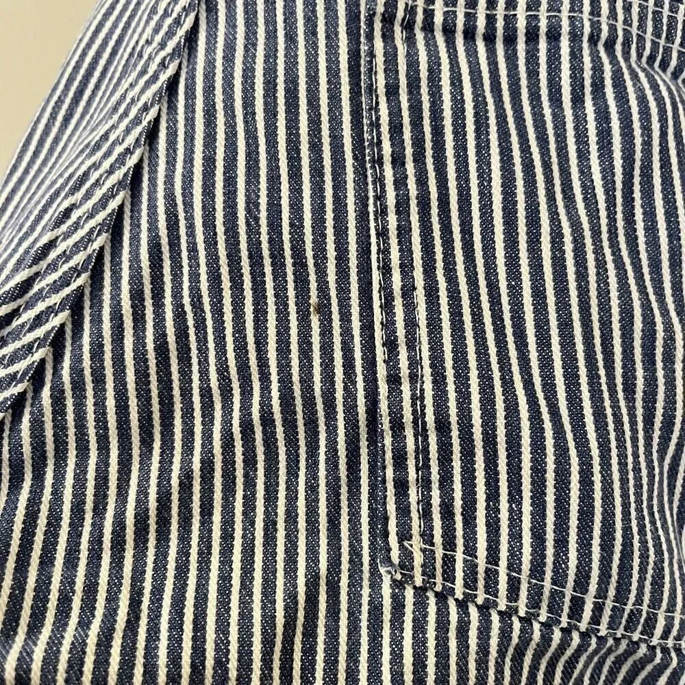 Vintage Oshkosh B'Gosh Kids Union Made Sanforized Overalls Blue Railroad Striped